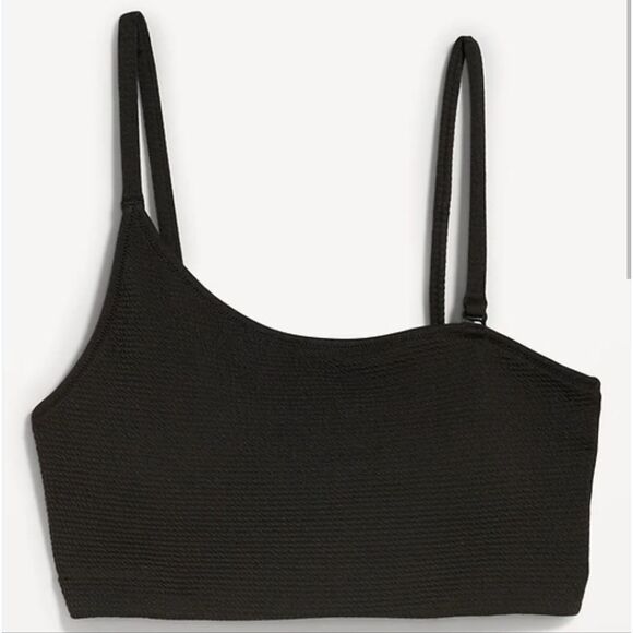 Black Convertible Textured Bandeau Bikini Swim Top Size M - Picture 6 of 9